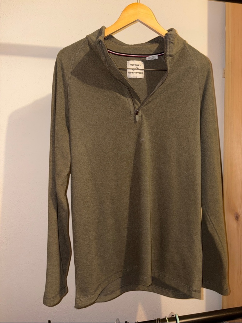 Men’s Olive Quarter-Zip Sweater size medium
